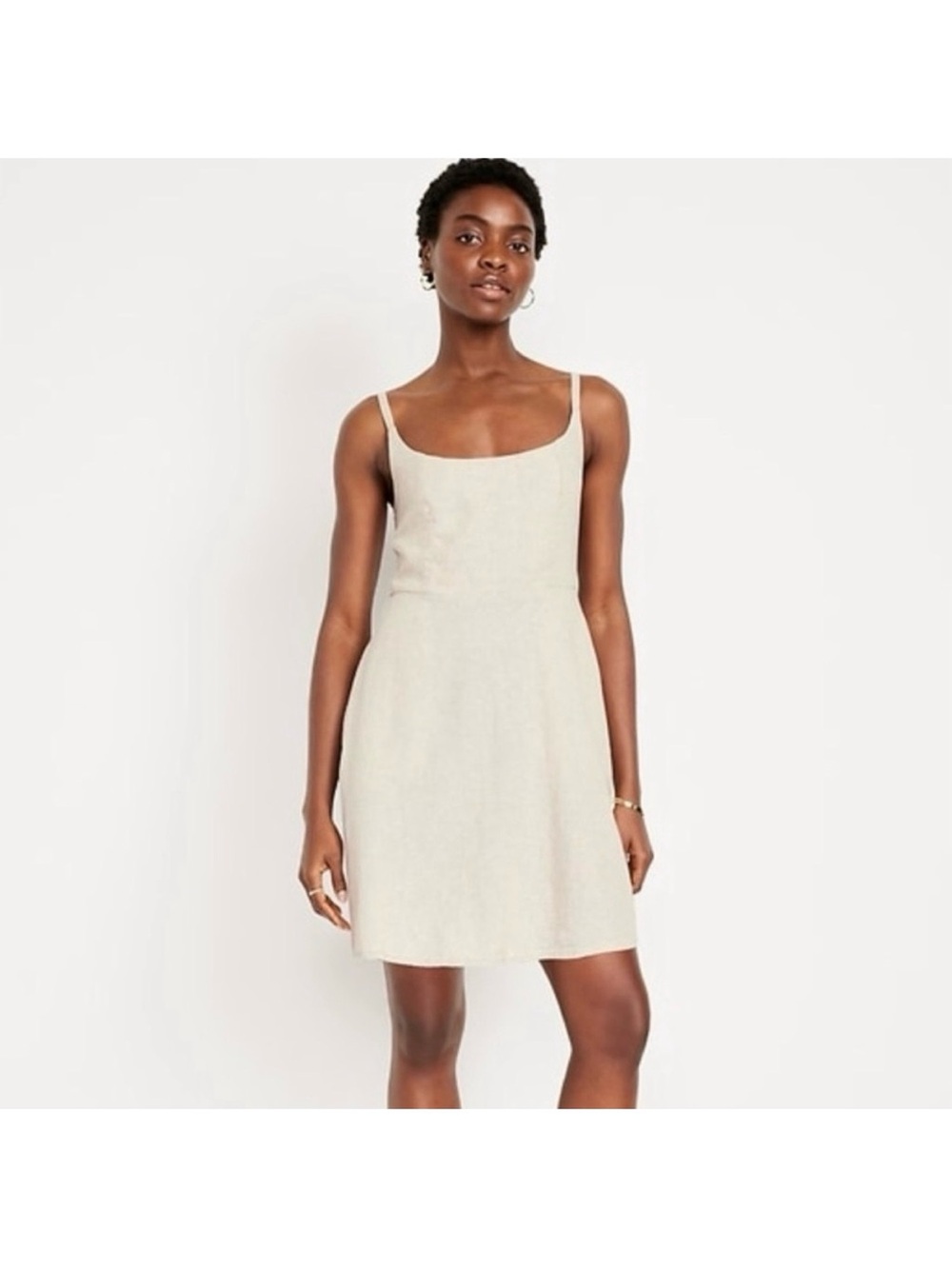 NWT- Old navy— Neutral Beige linen Dress with Adjustable Straps - size large
